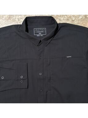 Anetik Shirt Mens 2XL Black Ultralight Outdoor Long Sleeve Button Vented Fishing